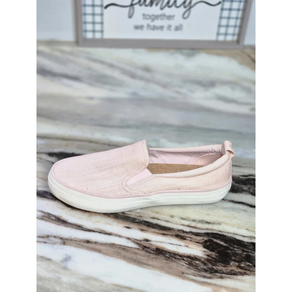 Sperry Crest Light Pink Slip On Sneakers  Womens 7 Comfort Beach Coastal Preppy